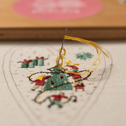 Heart-Shaped Christmas Ornament Embroidery Pattern – DIY PDF with Video Stitch Tutorials