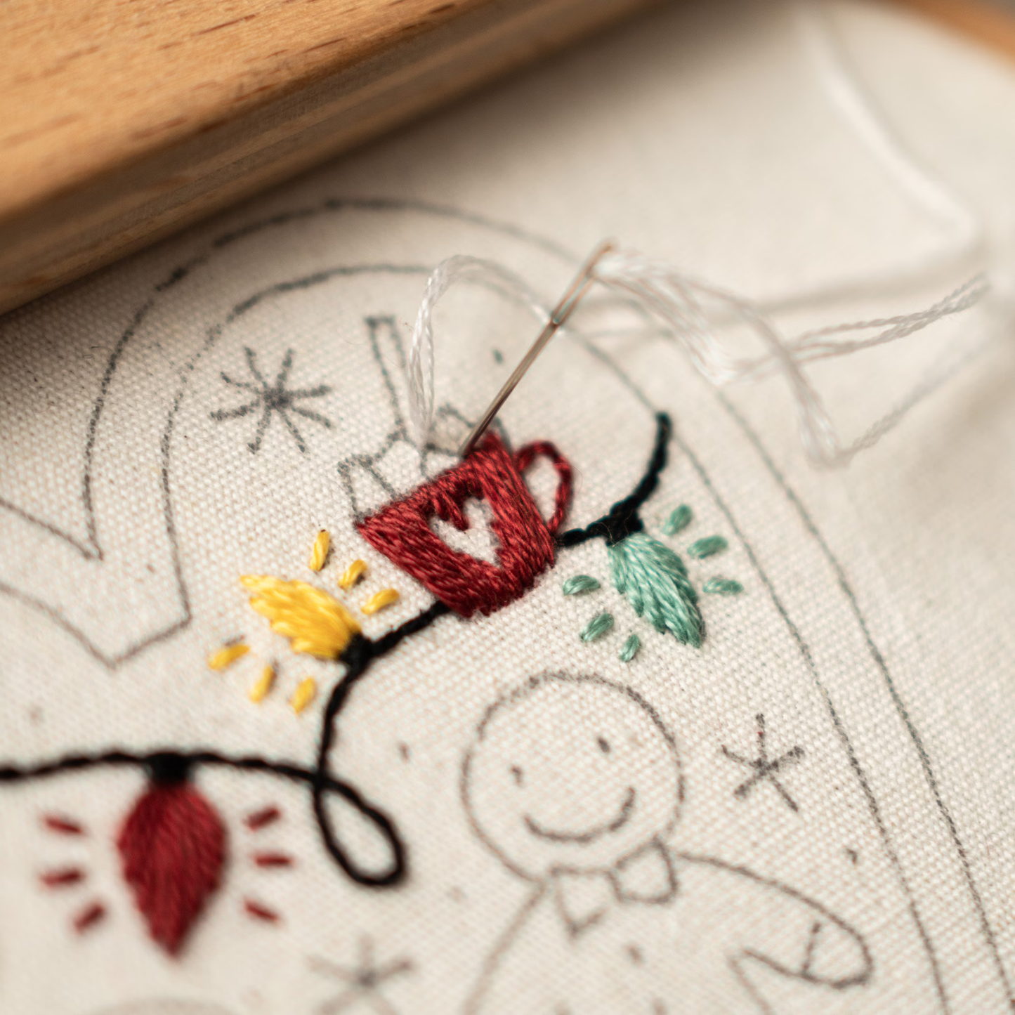 Heart-Shaped Christmas Ornament Embroidery Pattern – DIY PDF with Video Tutorials for Stitches